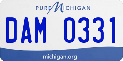 MI license plate DAM0331