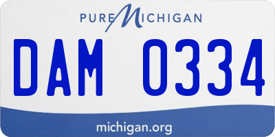 MI license plate DAM0334