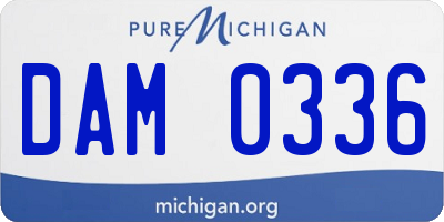 MI license plate DAM0336