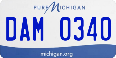 MI license plate DAM0340