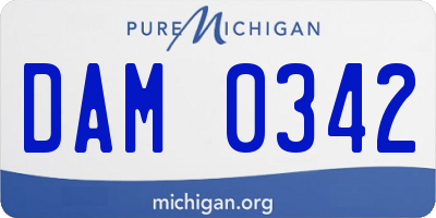 MI license plate DAM0342