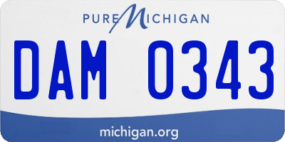 MI license plate DAM0343