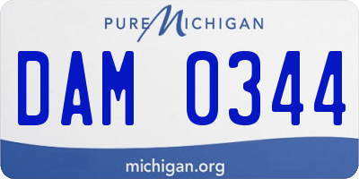 MI license plate DAM0344