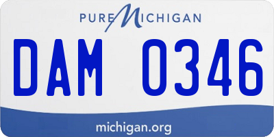 MI license plate DAM0346