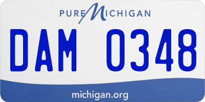 MI license plate DAM0348