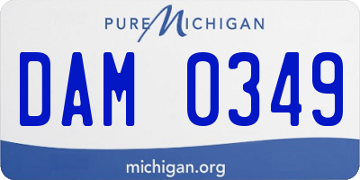 MI license plate DAM0349