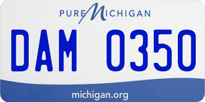 MI license plate DAM0350