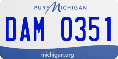 MI license plate DAM0351