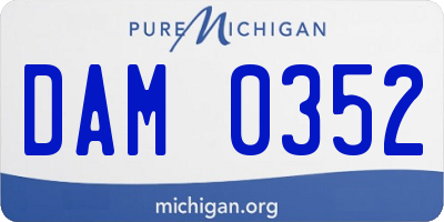 MI license plate DAM0352