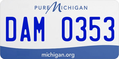 MI license plate DAM0353