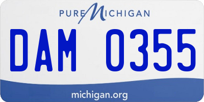 MI license plate DAM0355