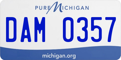 MI license plate DAM0357