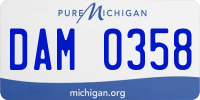 MI license plate DAM0358