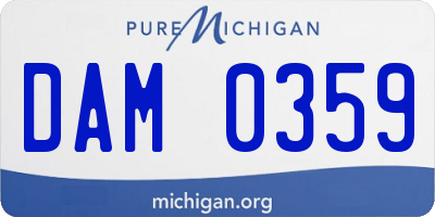 MI license plate DAM0359