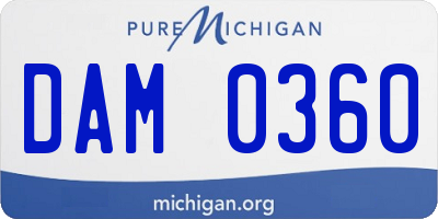 MI license plate DAM0360
