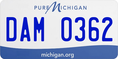 MI license plate DAM0362