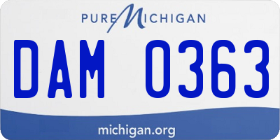 MI license plate DAM0363