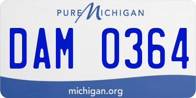 MI license plate DAM0364