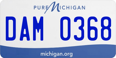 MI license plate DAM0368