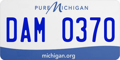 MI license plate DAM0370