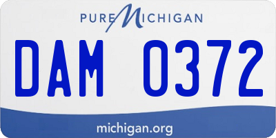MI license plate DAM0372