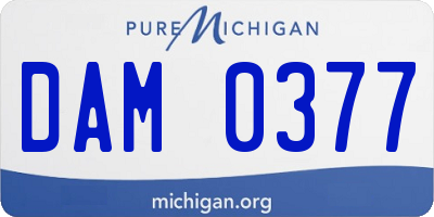MI license plate DAM0377