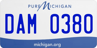 MI license plate DAM0380