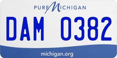 MI license plate DAM0382