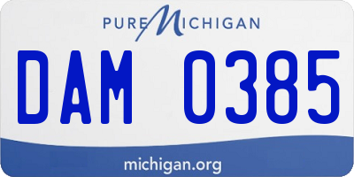 MI license plate DAM0385