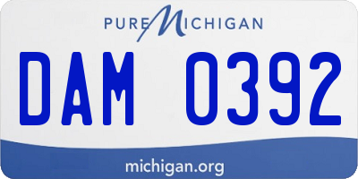 MI license plate DAM0392