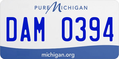 MI license plate DAM0394