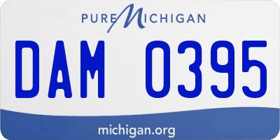 MI license plate DAM0395
