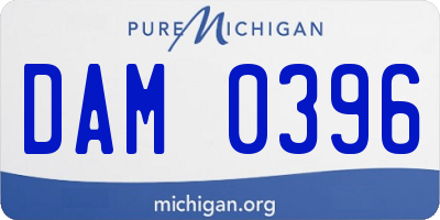 MI license plate DAM0396