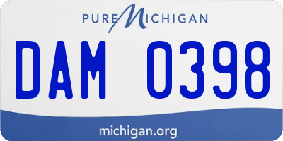 MI license plate DAM0398