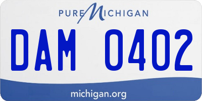 MI license plate DAM0402