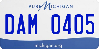 MI license plate DAM0405