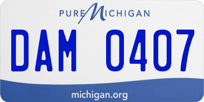 MI license plate DAM0407