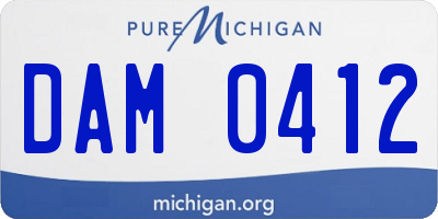 MI license plate DAM0412