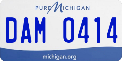 MI license plate DAM0414