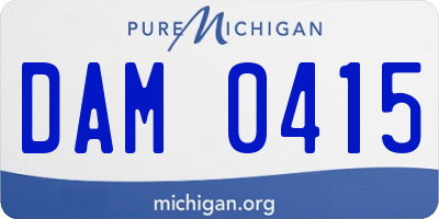 MI license plate DAM0415