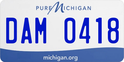 MI license plate DAM0418