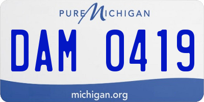 MI license plate DAM0419