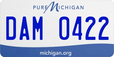 MI license plate DAM0422