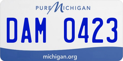 MI license plate DAM0423