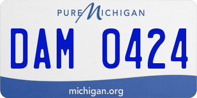MI license plate DAM0424