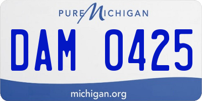 MI license plate DAM0425