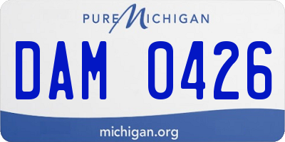 MI license plate DAM0426