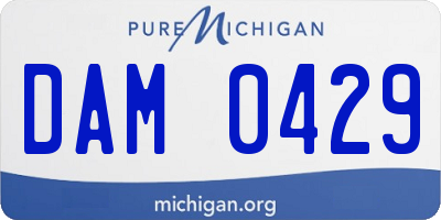 MI license plate DAM0429