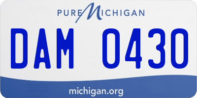 MI license plate DAM0430