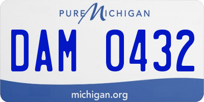 MI license plate DAM0432